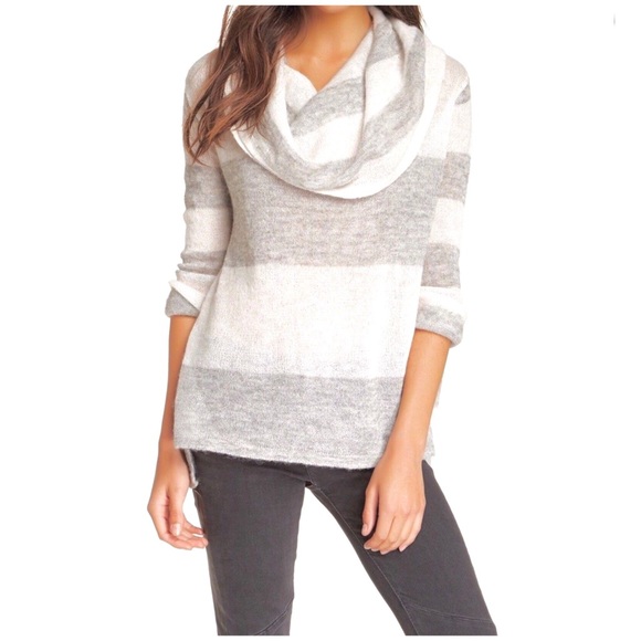 Free People Sweaters - Free People Lulu Rugby Stripe Cowl Neck Sweater